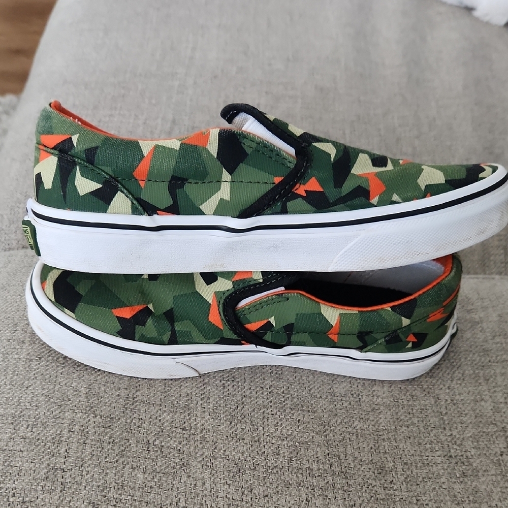 Vans Green Camo Slip-On Sneakers